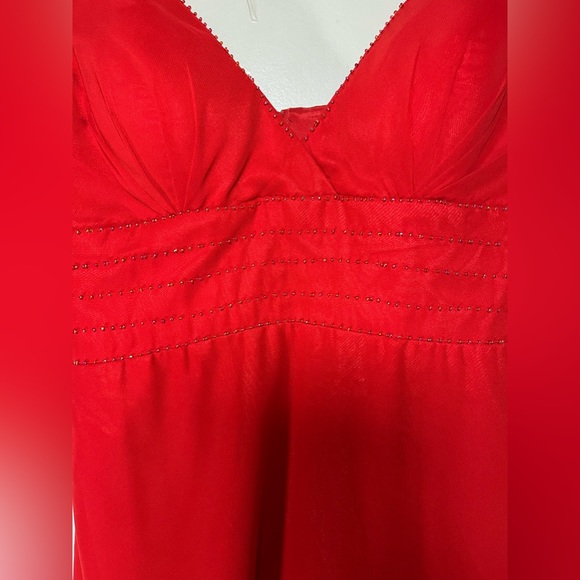 NWT JJ’s House Red Chiffon Embellished Formal Dress SZ 8 - Picture 3 of 16